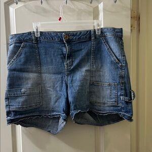 Lane Bryant Blue Denim Cargo Shorts